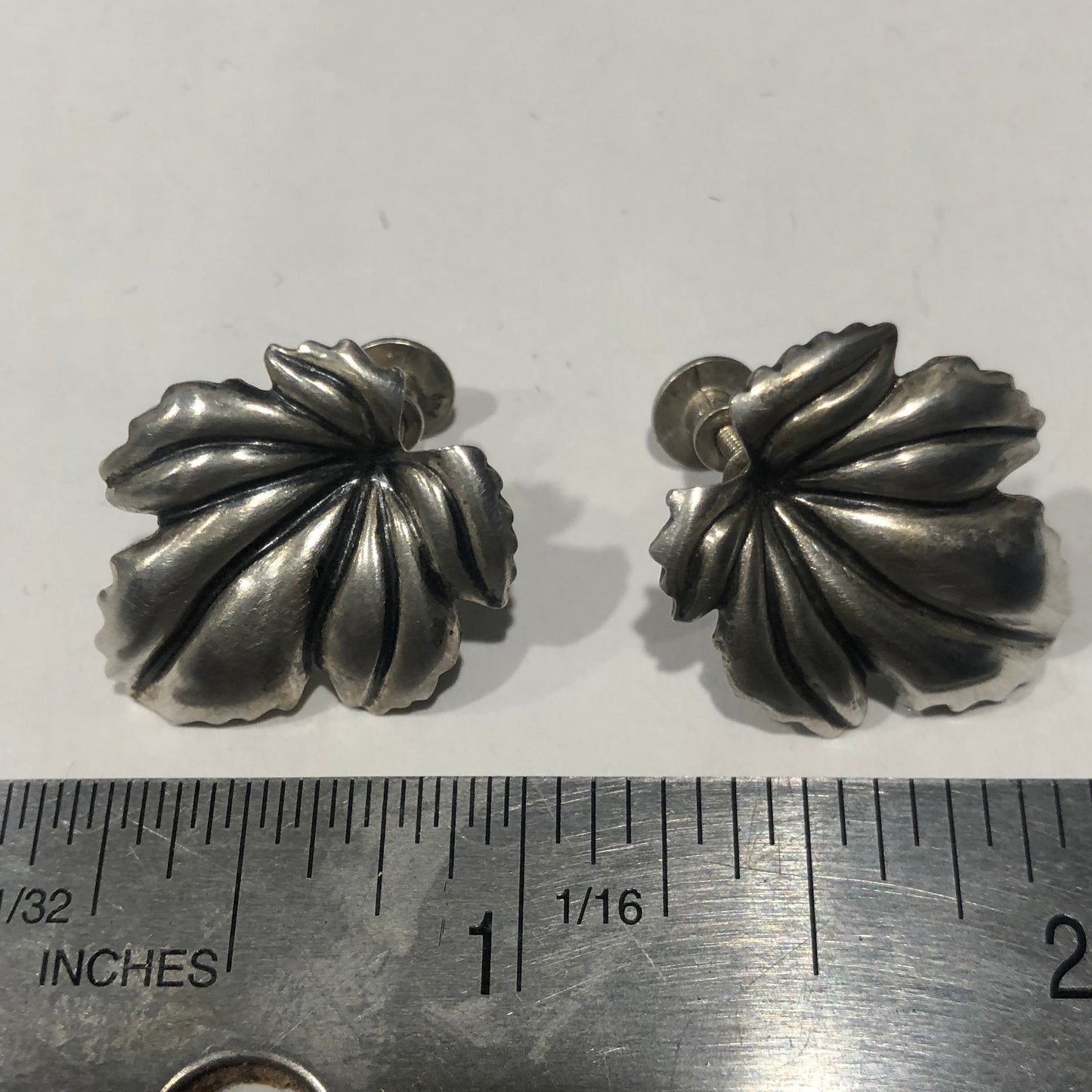 Vintage signed Jewel Art Sterling screw earrings