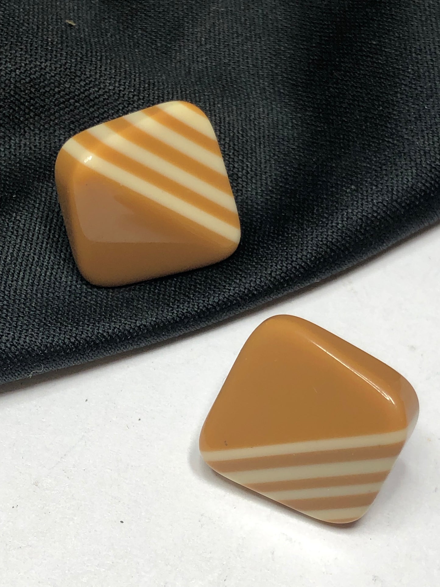 Vintage striped plastic Earrings lot red beige stud, clip blue