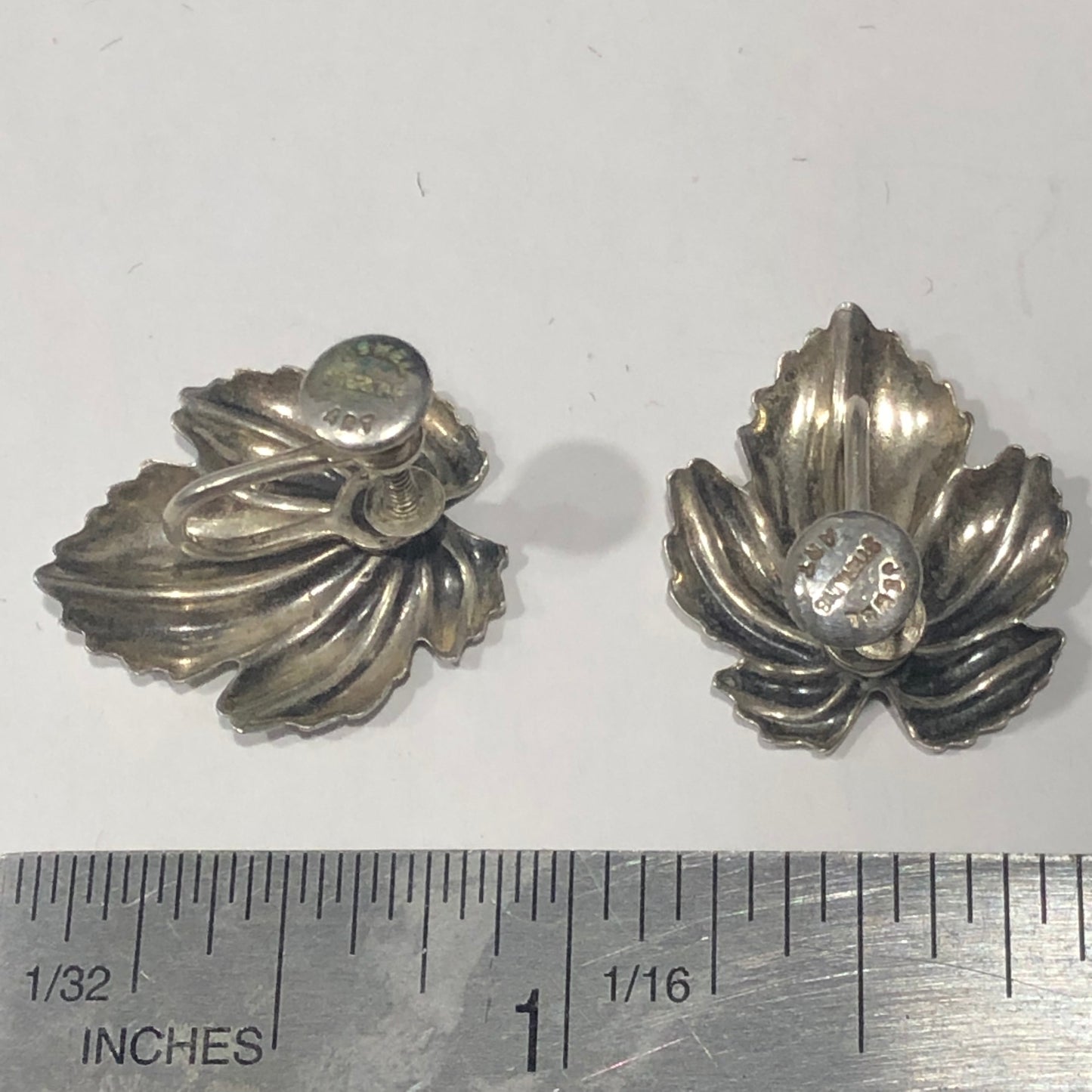 Vintage signed Jewel Art Sterling screw earrings