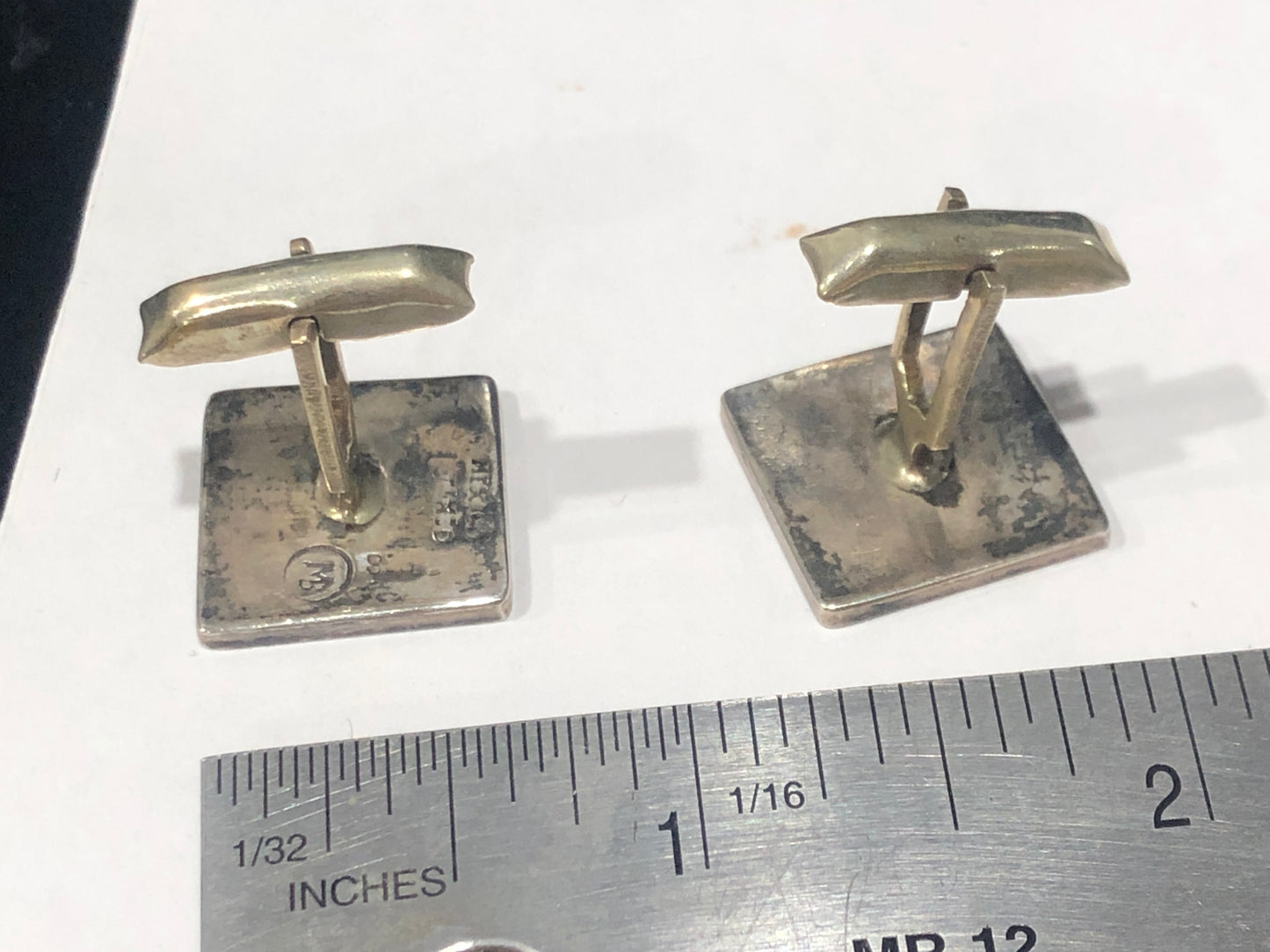 Turquoise Mexico Sterling silver modernist cufflinks
