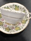 Paragon green leaf Cup Saucer Commemorate Visit of Princess Elizabeth to Canada