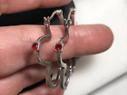ELLE Sterling Silver 925 flower hoop pierced earrings 1.5"
