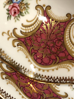 PARAGON burgundy square Teacup Saucer China set Appointment To Her Majesty