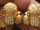 Bichon Frise Puddle Dog charm double head Cuff Bracelet crystal RH gold tone