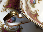 PARAGON burgundy square Teacup Saucer China set Appointment To Her Majesty