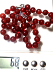 VTG carnelian knotted necklace sterling silver clasp 10mm bead 21”