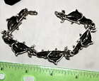 Vintage triple Dolphin sterling sterling 925 link bracelet 8" long