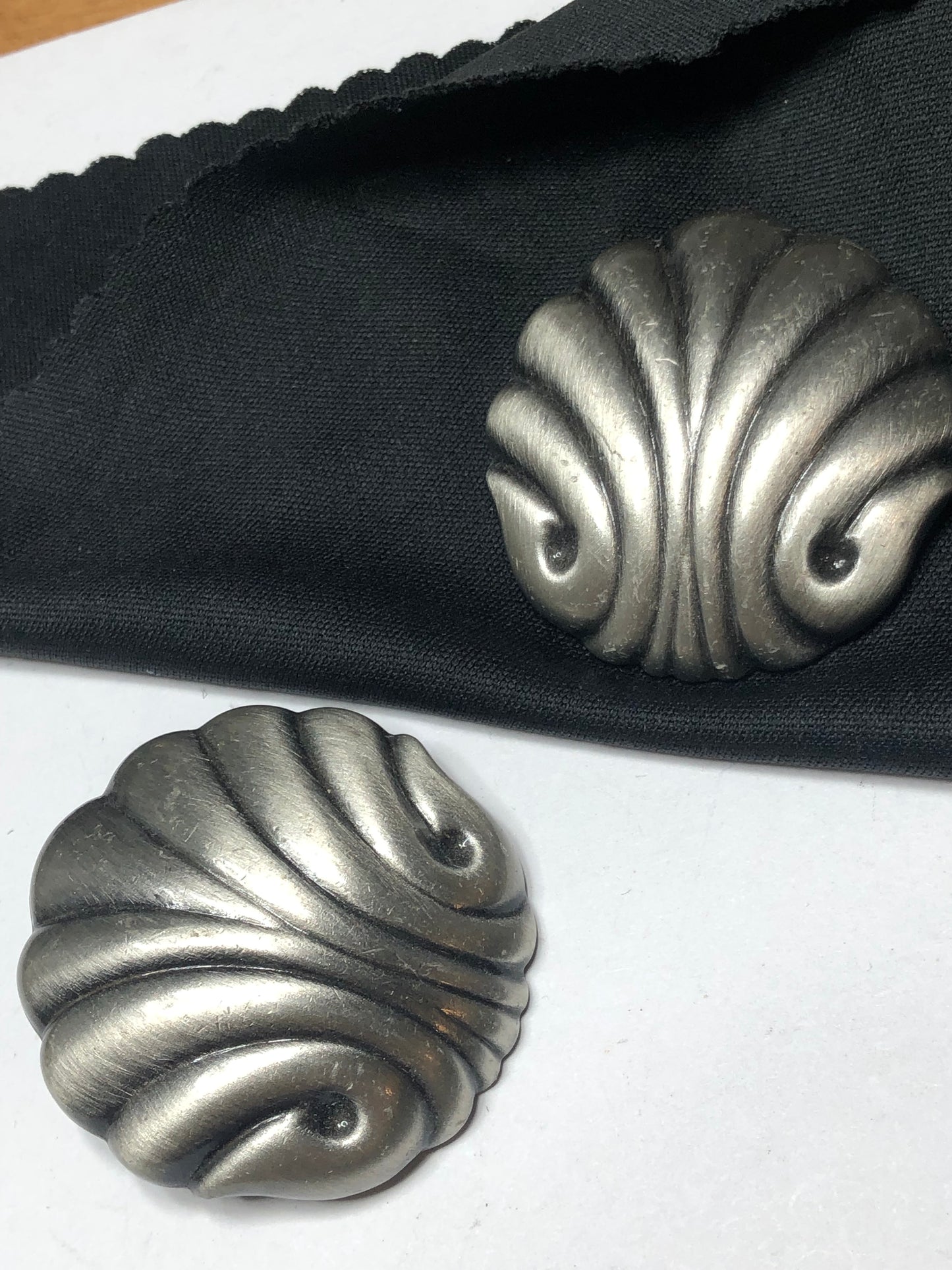 Vintage pewter large clip on Earrings lot shell and hoop