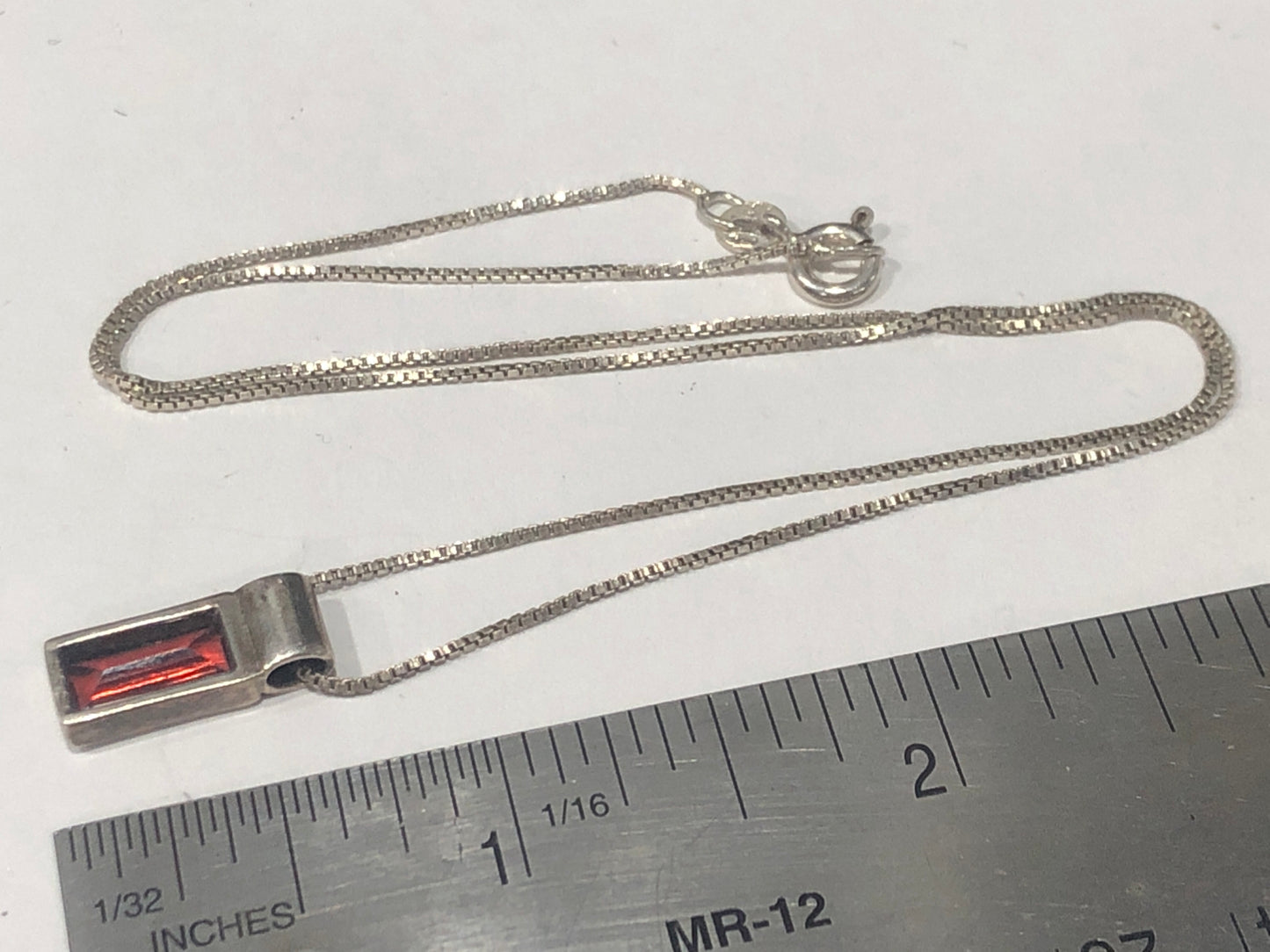 Vintage Garnet sterling silver necklace