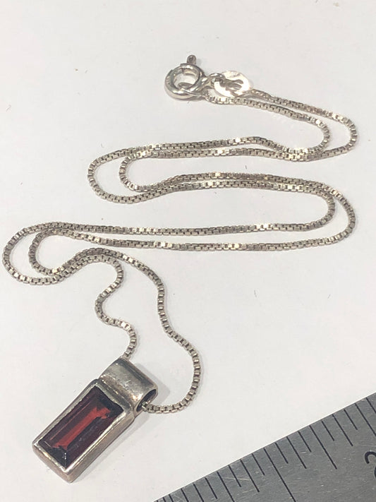 Vintage Garnet sterling silver necklace