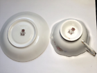 PARAGON burgundy square Teacup Saucer China set Appointment To Her Majesty