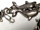 Vintage triple Dolphin sterling sterling 925 link bracelet 8" long